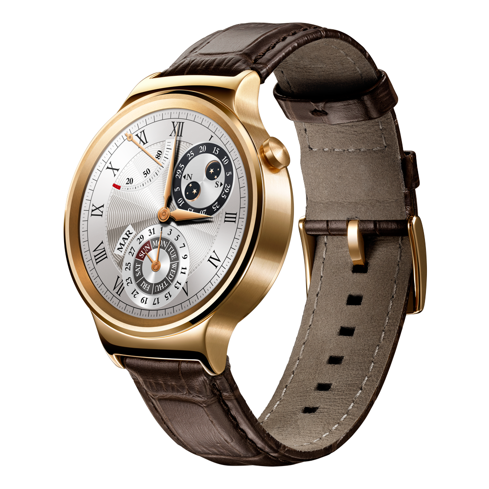  golden watch with brown leather strap